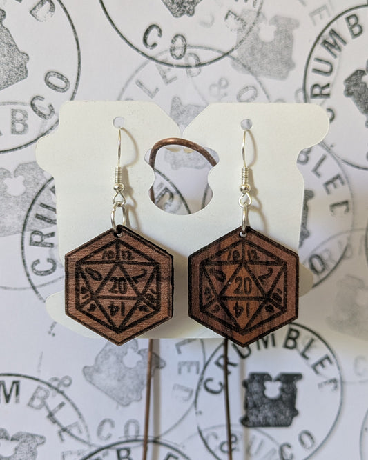 D20 Dice Pendant - Necklace/Earrings