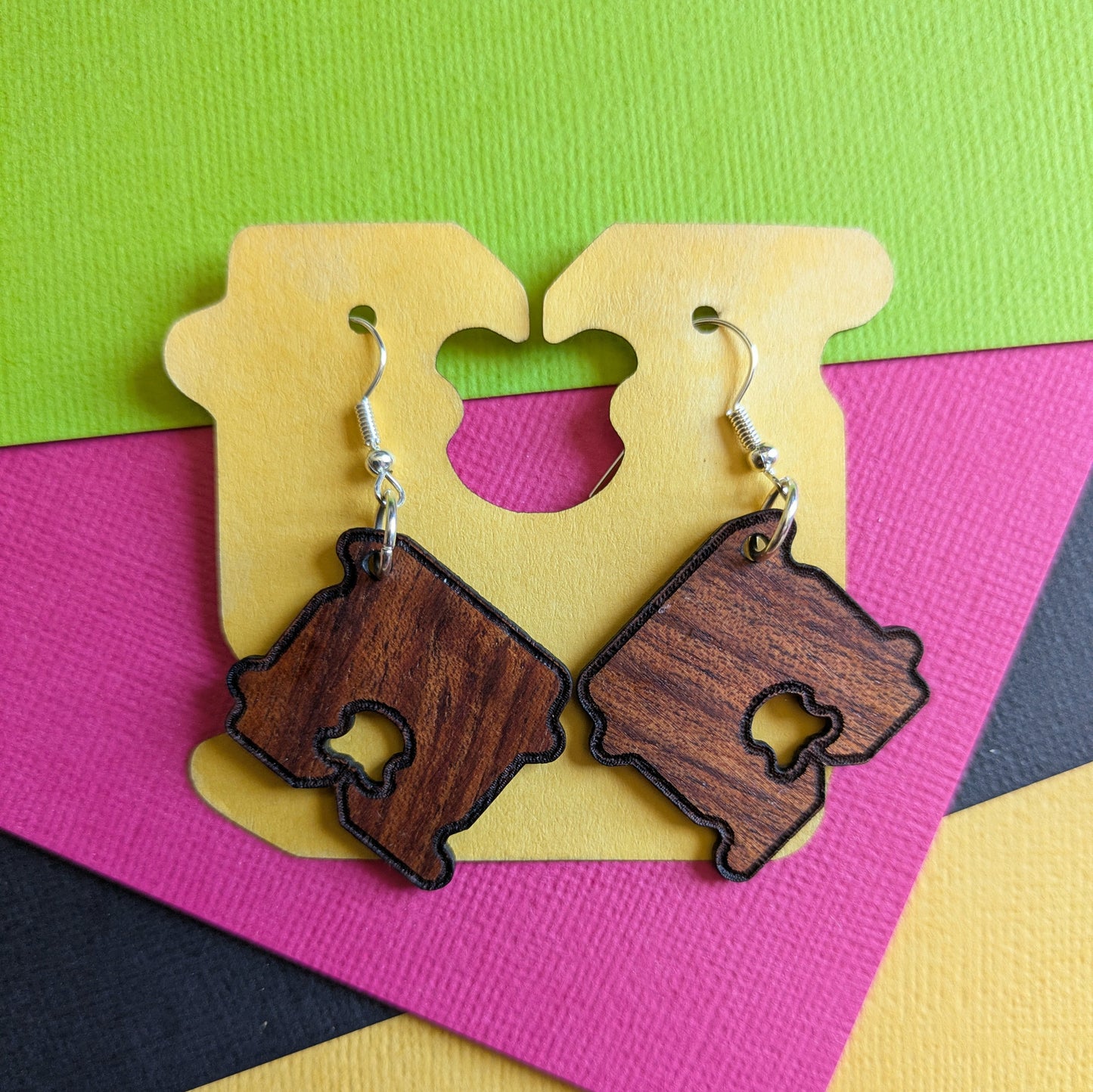 Funky Tasmanian Timber Earrings